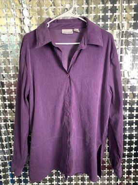 croft & barrow Purple Button-Down Shirt